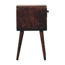 Mini California Walnut Curved Bedside Nightstand with Lower Slot Artisan