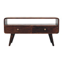 Curved California Walnut Media Unit Artisan