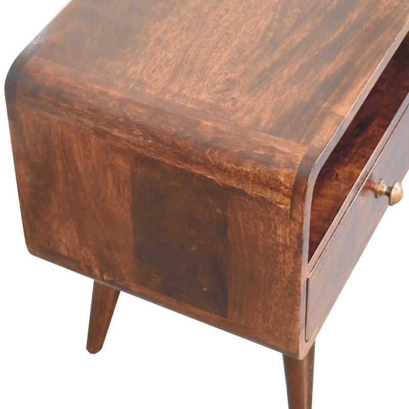 Curved California Walnut Media Unit Artisan