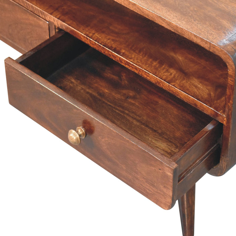 Curved California Walnut Media Unit Artisan