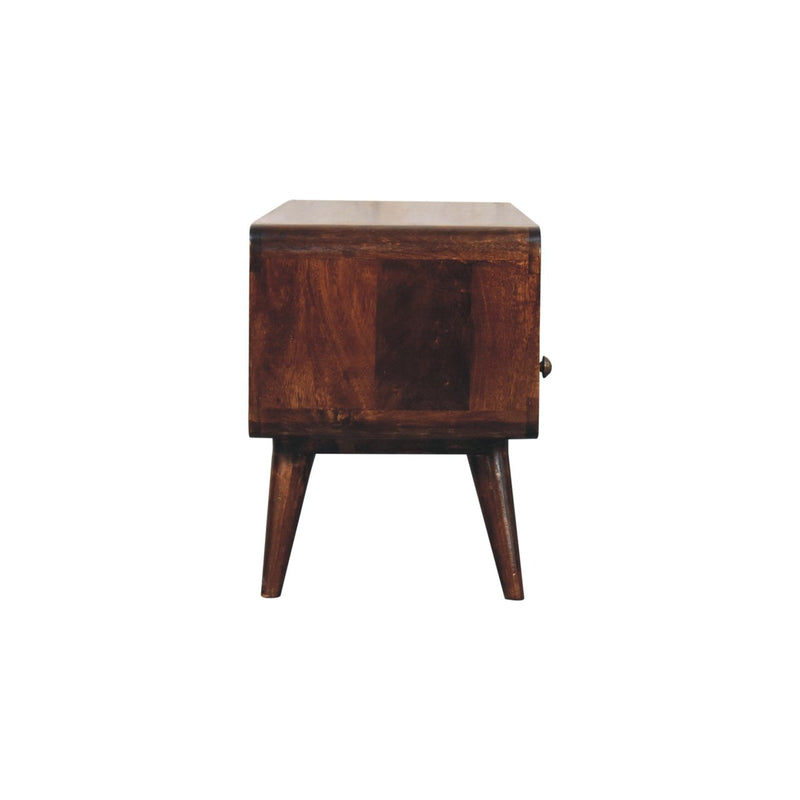 Curved California Walnut Media Unit Artisan