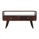 Curved California Walnut Media Unit Artisan