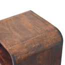 California Walnut Curved Edge Bedside Nightstand Artisan