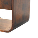 California Walnut Curved Edge Bedside Nightstand Artisan