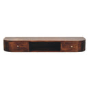 Lunar 2 Drawer Wall Mounted Chestnut Console Table