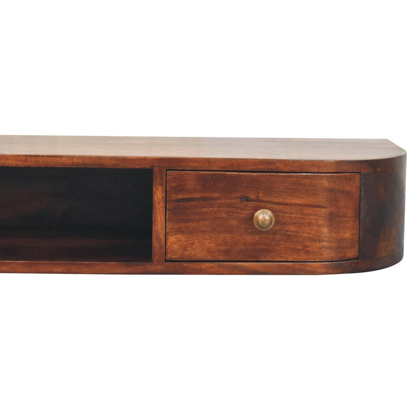 Lunar 2 Drawer Wall Mounted Chestnut Console Table