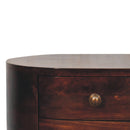 California Walnut Rounded Bedside Nightstand Table Artisan