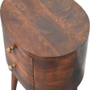 California Walnut Rounded Bedside Nightstand Table Artisan