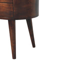 California Walnut Rounded Bedside Nightstand Table Artisan