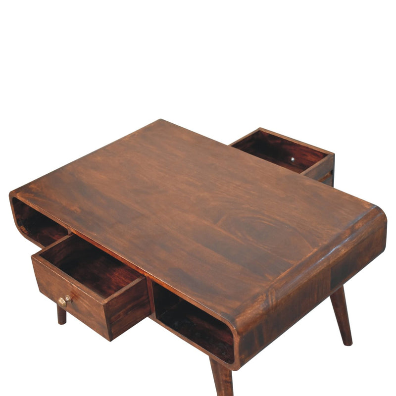 Curved California Walnut Coffee Table Artisan