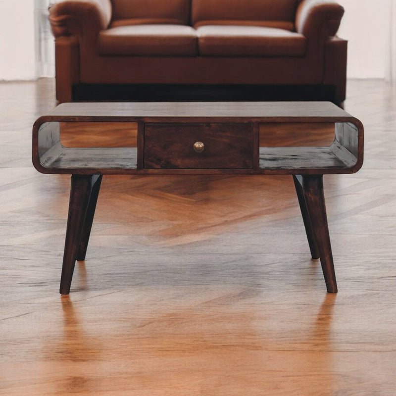 Curved California Walnut Coffee Table Artisan