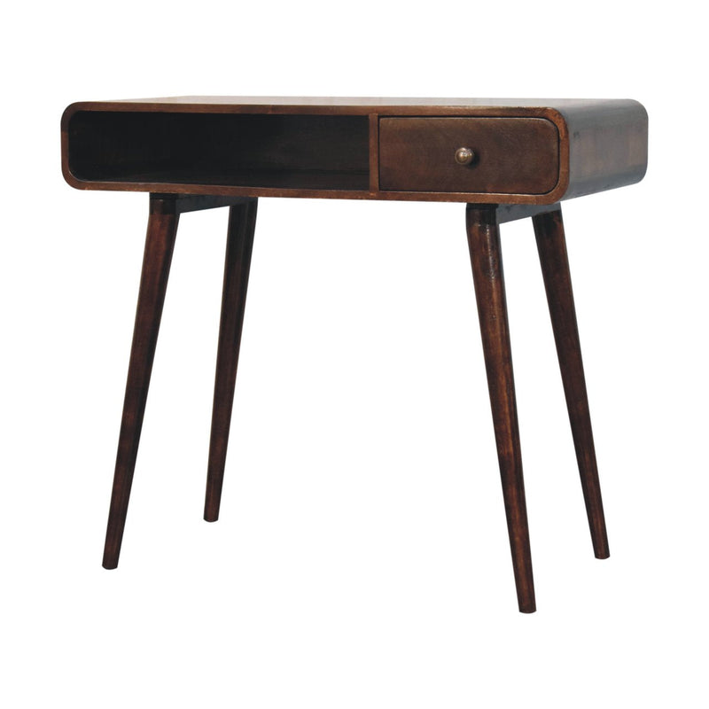 Curved California Walnut Writing Desk Artisan