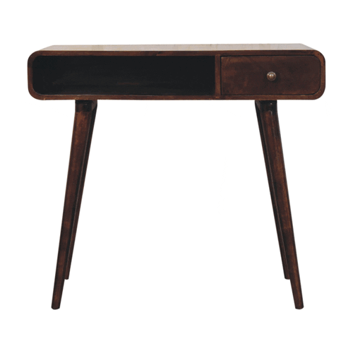 Curved California Walnut Writing Desk Artisan