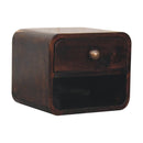 Mini Curved California Walnut Wall Mounted Bedside Nightstand with Open Slot Artisan