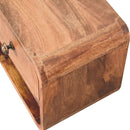 Mini Honey Caramel Wall Mounted Bedside Nightstand with Open Slot Artisan