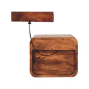 Mini Honey Caramel Wall Mounted Bedside Nightstand with Open Slot Artisan