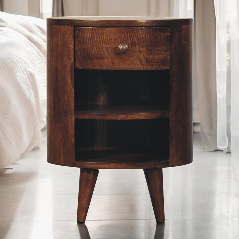 Cortez California Walnut Bedside Nightstand Artisan