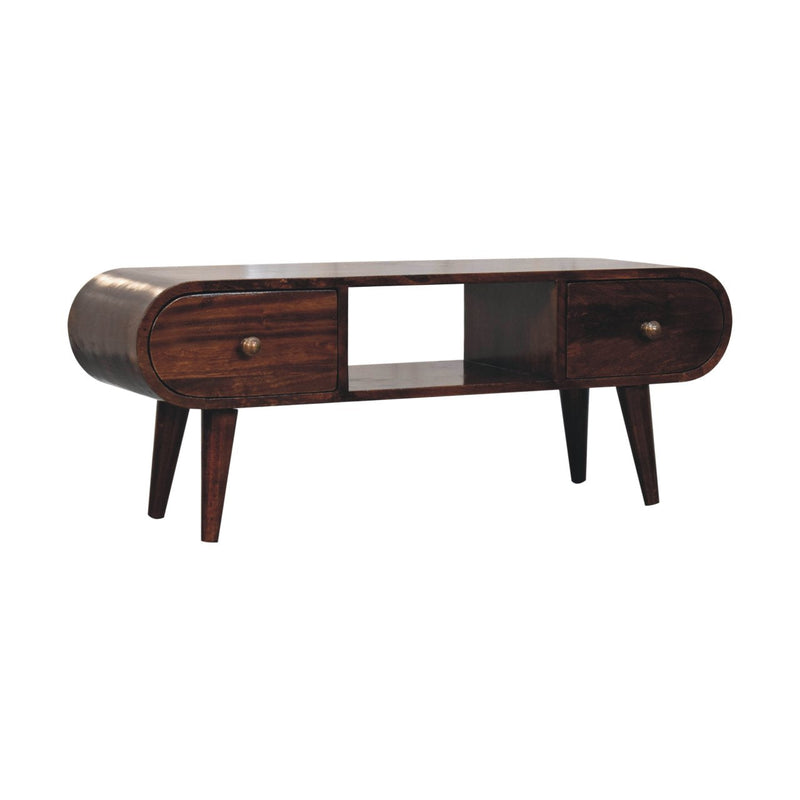 California Walnut Circular TV Stand Artisan