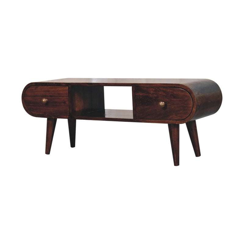 California Walnut Circular TV Stand Artisan