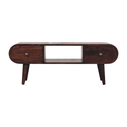 California Walnut Circular TV Stand Artisan