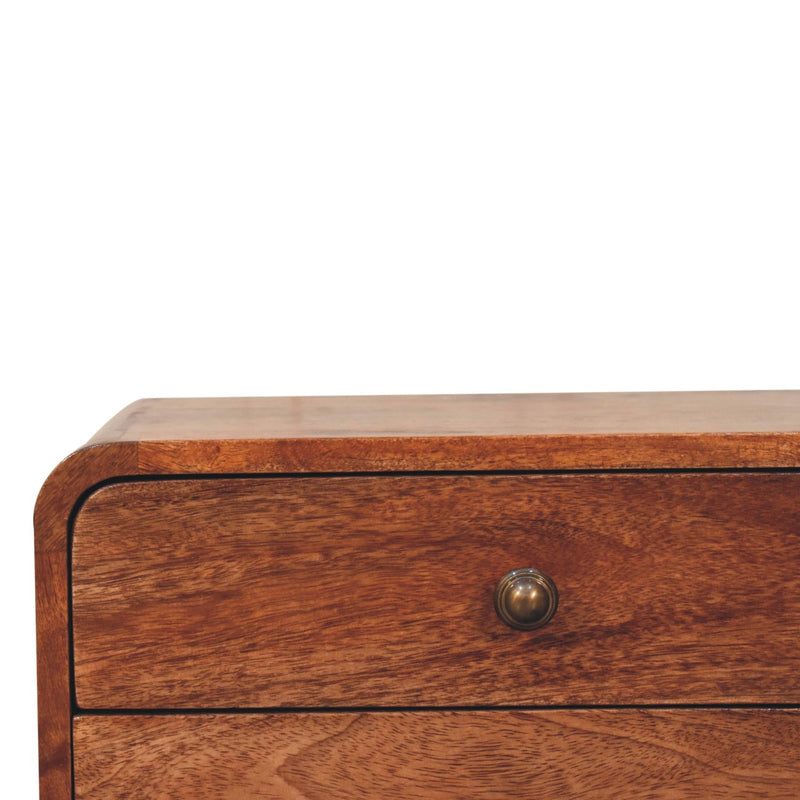 Honey Caramel 2 Drawer Floating Bedside Nightstand Artisan