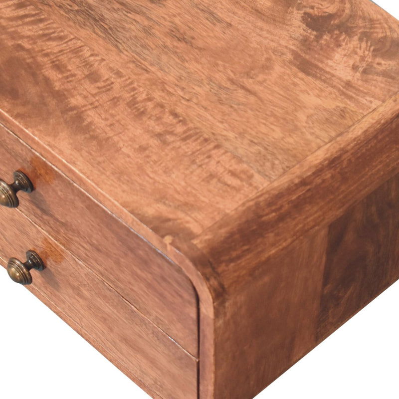 Honey Caramel 2 Drawer Floating Bedside Nightstand Artisan