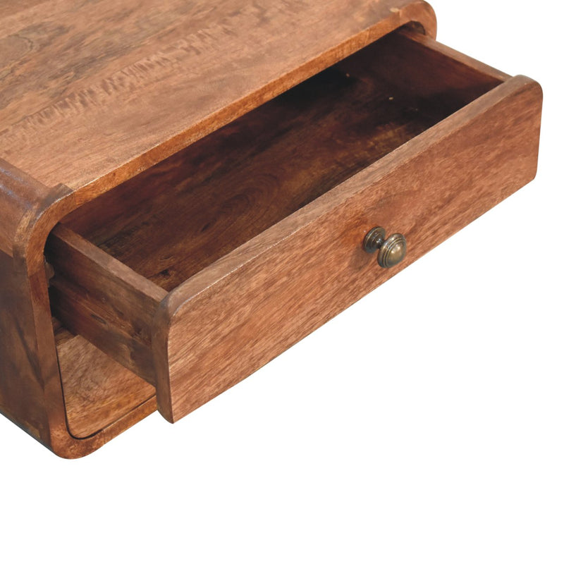 Honey Caramel 2 Drawer Floating Bedside Nightstand Artisan