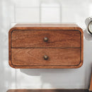 Honey Caramel 2 Drawer Floating Bedside Nightstand Artisan