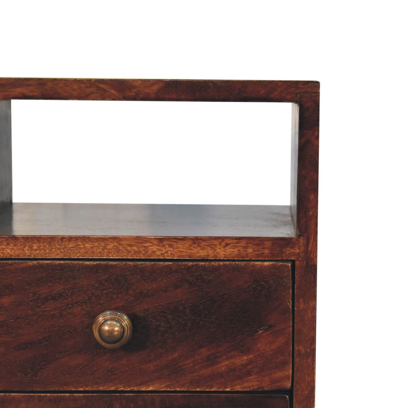 Mini Classic California Walnut Bedside Nightstand Artisan