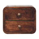 Mini Curved California Walnut Wall Mounted Bedside Nightstand Artisan