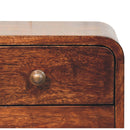 Mini Curved California Walnut Wall Mounted Bedside Nightstand Artisan