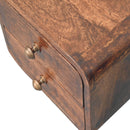 Mini Curved California Walnut Wall Mounted Bedside Nightstand Artisan