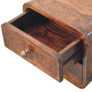 Mini Curved California Walnut Wall Mounted Bedside Nightstand Artisan