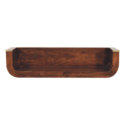 Indira California Walnut Floating Console Table Artisan