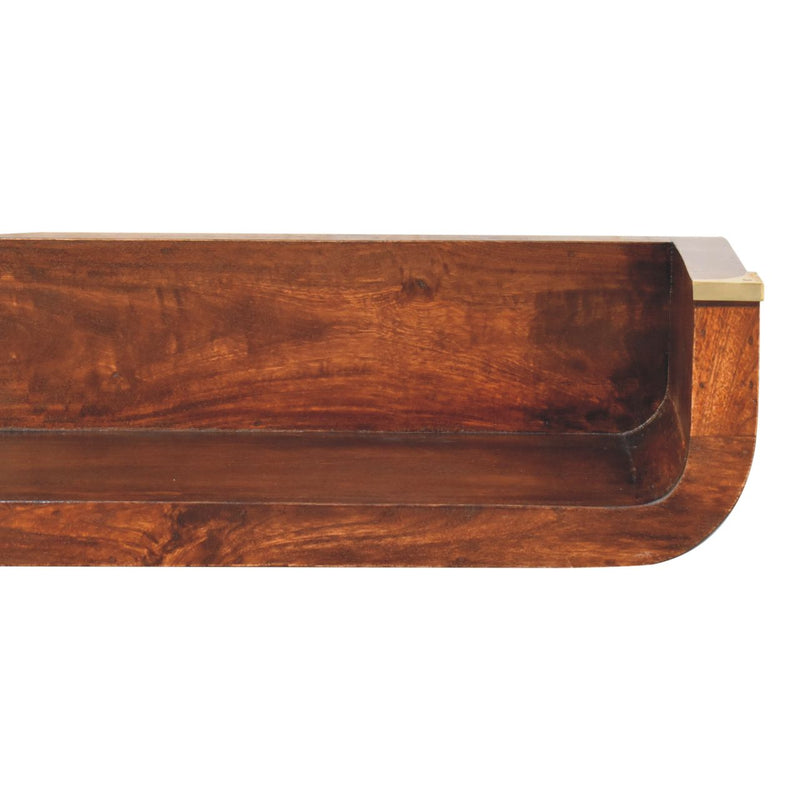 Indira California Walnut Floating Console Table Artisan