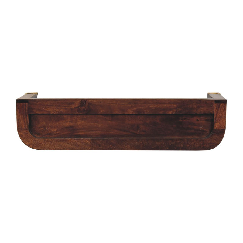 Indira California Walnut Floating Console Table Artisan