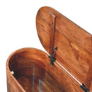 Honey Caramel Rounded Lid up Blanket Box Artisan