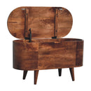 Honey Caramel Rounded Lid up Blanket Box Artisan