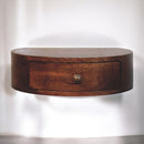 Honey Caramel Wall Mounted Rounded Bedside Nightstand Artisan