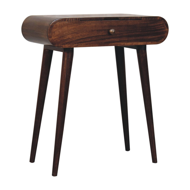 Mini California Walnut Dressing Table with Foldable Mirror Artisan