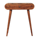 Mini Honey Caramel Dressing Table with Foldable Mirror Artisan