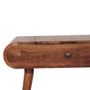 Mini Honey Caramel Dressing Table with Foldable Mirror Artisan