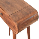 Mini Honey Caramel Dressing Table with Foldable Mirror Artisan