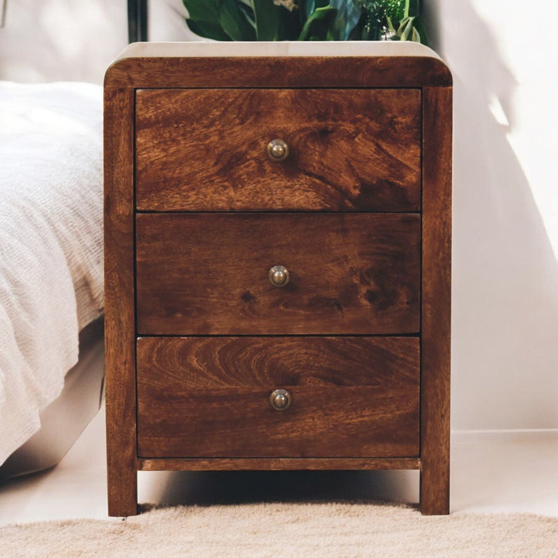 California Walnut Naya Bedside Nightstand Artisan