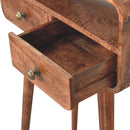 Mini Curved Honey Caramel Console Table Artisan