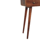 Mini Curved Honey Caramel Console Table Artisan