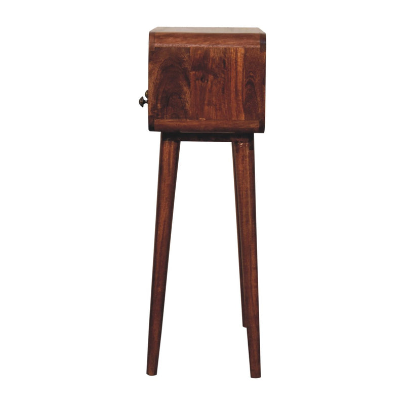 Mini Curved Honey Caramel Console Table Artisan