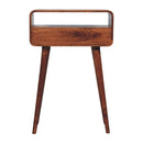 Mini Curved Honey Caramel Console Table Artisan