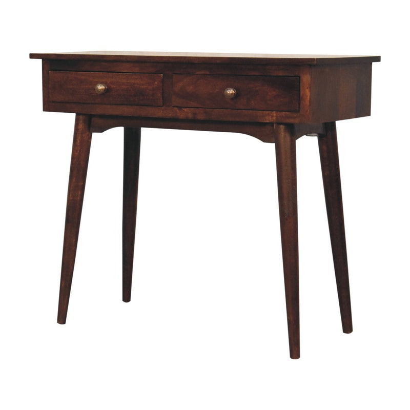 California Walnut Hallway 2 Drawer Console Table Artisan