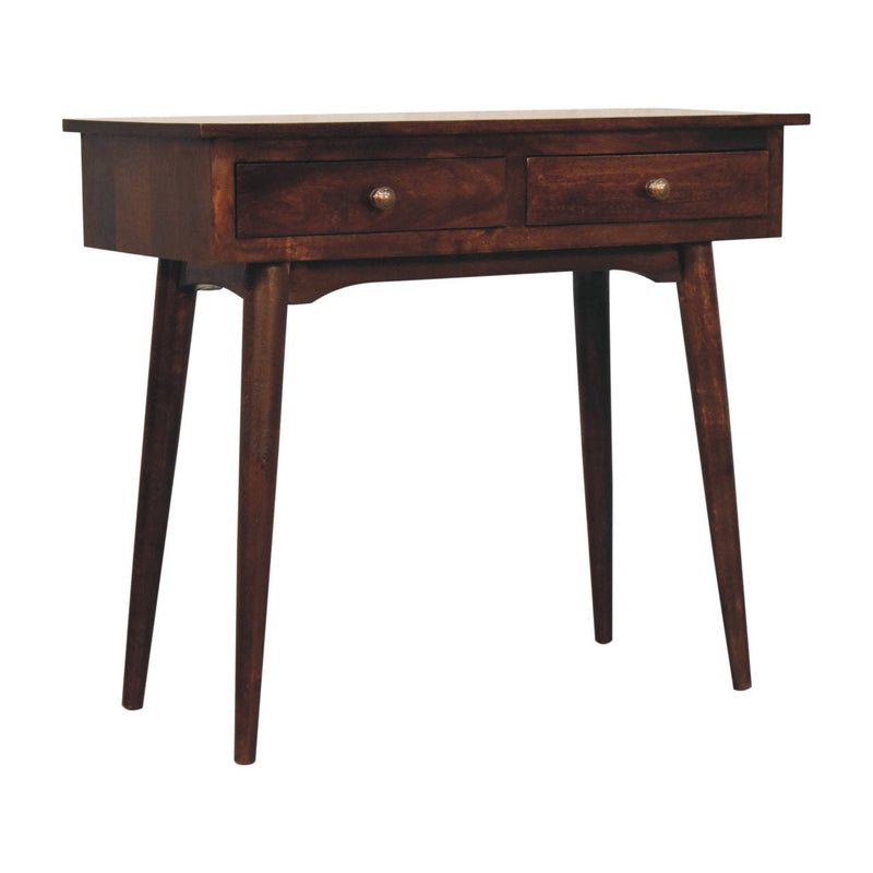 California Walnut Hallway 2 Drawer Console Table Artisan